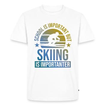 École importante Ski plus important - T-shirt Premium bio Homme - blanc - Devant - Nico (187cm)