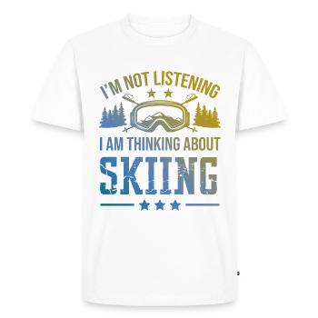 Ski de ski - T-shirt Premium bio Homme - blanc - Devant - Nico (187cm)