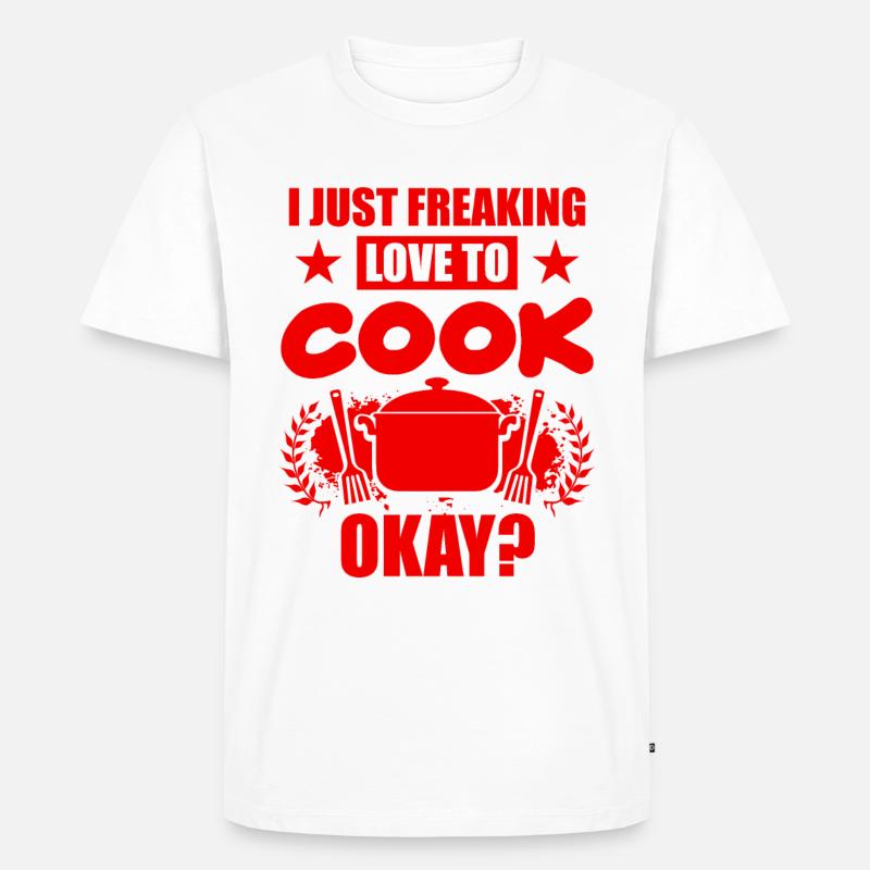 liebe kochen - Männer Premium Bio T-Shirt - Weiß