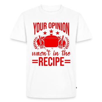 Recette de cuisine - T-shirt Premium bio Homme - blanc - Devant - Nico (187cm)