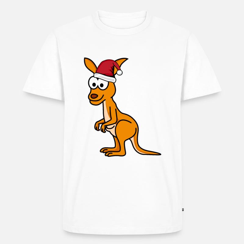 Kangaroo Comic Weihnachten - Männer Premium Bio T-Shirt - Weiß