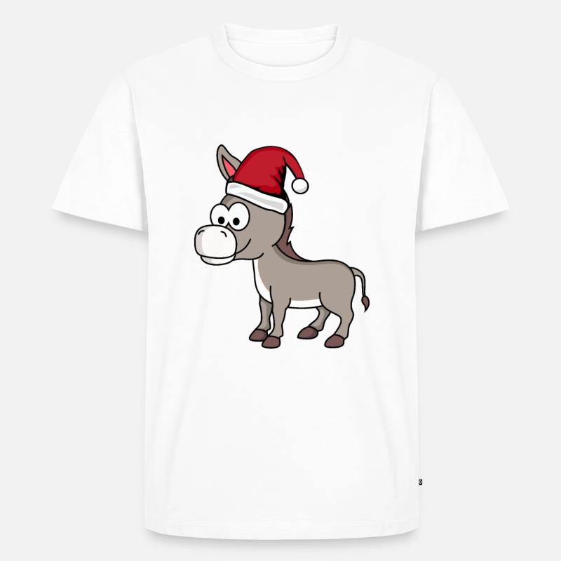 Esel Comic Weihnachten - Männer Premium Bio T-Shirt - Weiß