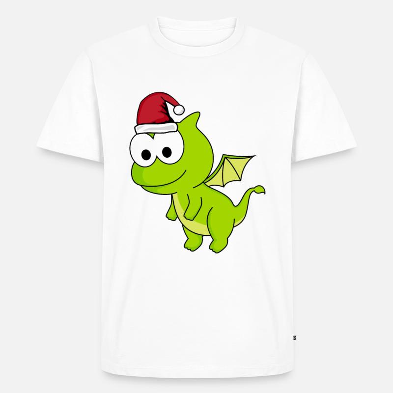 Drache Comic Weihnachten - Männer Premium Bio T-Shirt - Weiß