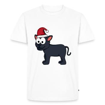 Panther Comic Christmas - Men's Premium Organic T-Shirt - white - Front - Nico (187cm)
