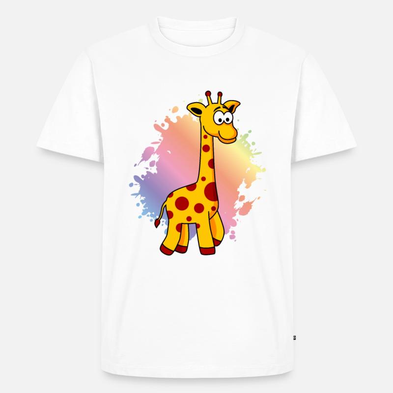 Giraffe Comic Tier - Männer Premium Bio T-Shirt - Weiß