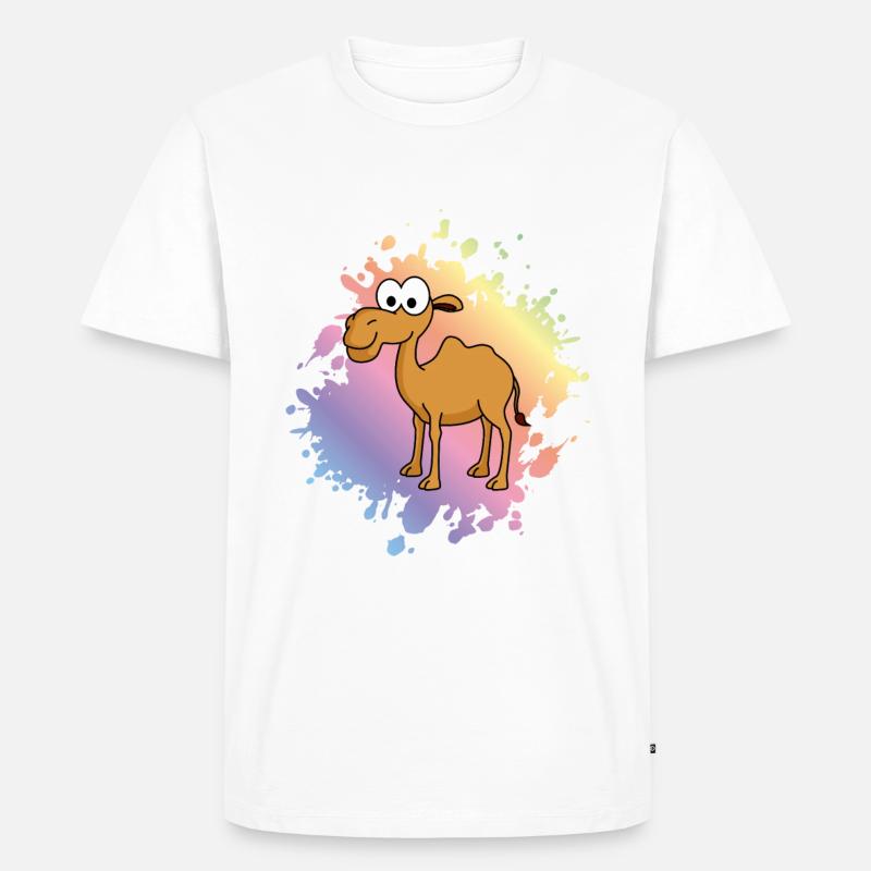 Kamel Comic - Männer Premium Bio T-Shirt - Weiß