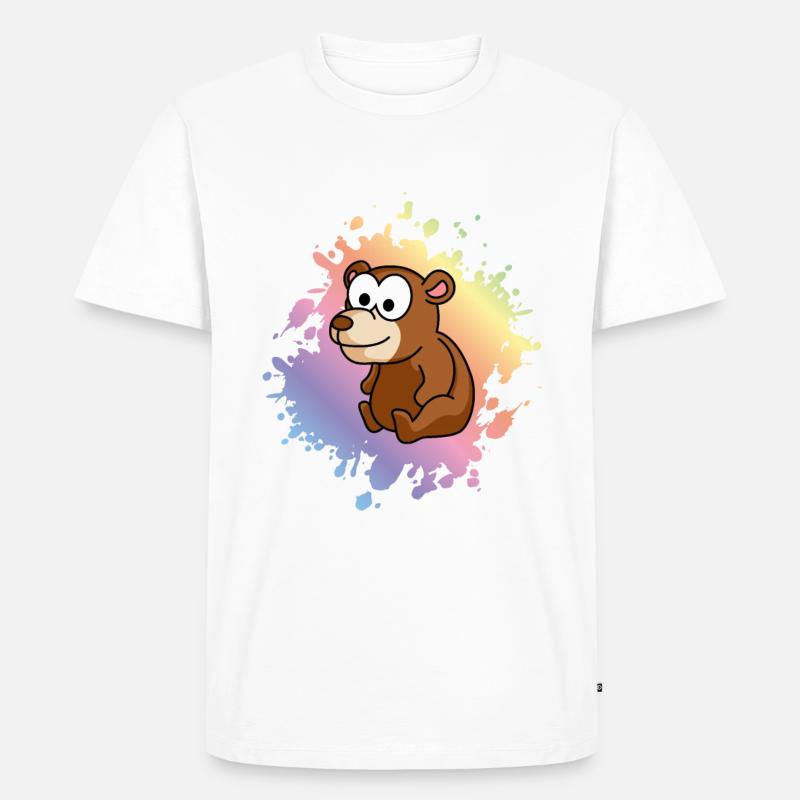 Bär Comic - Männer Premium Bio T-Shirt - Weiß