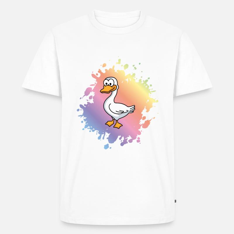 Gans Comic Tier - Männer Premium Bio T-Shirt - Weiß