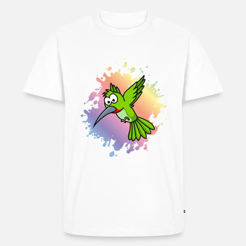 Kolibri Comic Tier - Männer Premium Bio T-Shirt - Weiß