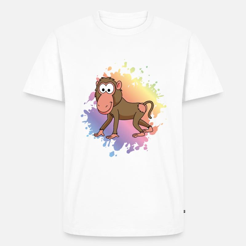 Monkey affe comic - Männer Premium Bio T-Shirt - Weiß