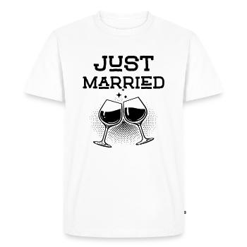 Juste marié - T-shirt Premium bio Homme - blanc - Devant - Nico (187cm)