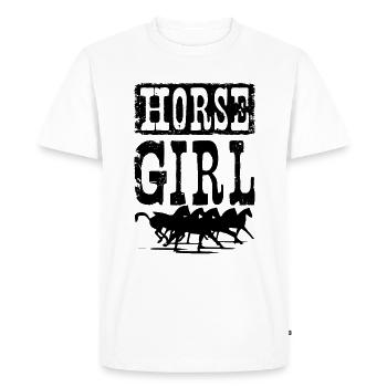 Fille à cheval - T-shirt Premium bio Homme - blanc - Devant - Nico (187cm)
