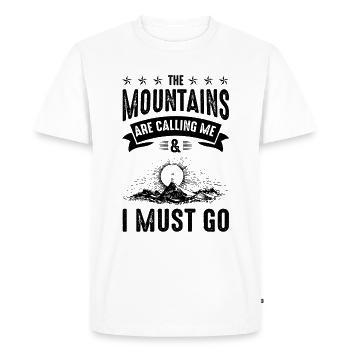 Mountains are Calling - Men's Premium Organic T-Shirt - white - Front - Nico (187cm)