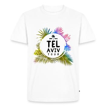 Tel Aviv Tour Voyage coloré - T-shirt Premium bio Homme - blanc - Devant - Nico (187cm)