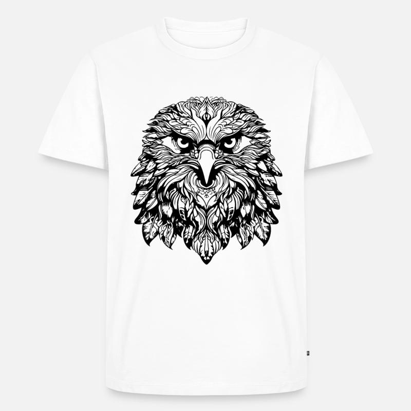 Adler Mandala Boho - Männer Premium Bio T-Shirt - Weiß