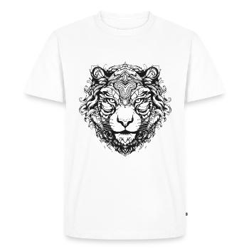 Tigre Mandala Boho - T-shirt Premium bio Homme - blanc - Devant - Nico (187cm)