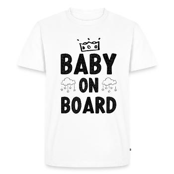 baby on board - Men's Premium Organic T-Shirt - white - Front - Nico (187cm)