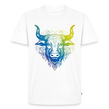 Bull Mandala Boho - T-shirt Premium bio Homme - blanc - Devant - Nico (187cm)