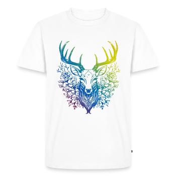 Cerf Mandala Boho - T-shirt Premium bio Homme - blanc - Devant - Nico (187cm)