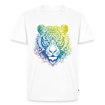 Tigre Mandala Boho - T-shirt Premium bio Homme - blanc - Devant - Nico (187cm)