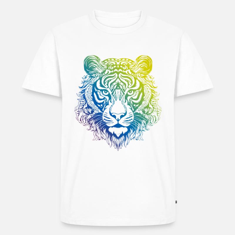 Tiger Mandala Boho - Männer Premium Bio T-Shirt - Weiß