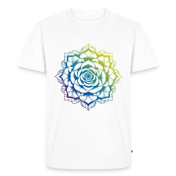 Rose Mandala Boho - T-shirt Premium bio Homme - blanc - Devant - Nico (187cm)