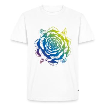 Rose Mandala Boho - T-shirt Premium bio Homme - blanc - Devant - Nico (187cm)