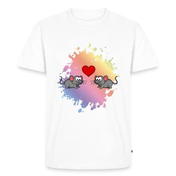 Mouse Comic Couple Love - Men's Premium Organic T-Shirt - white - Front - Nico (187cm)