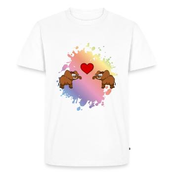 Mammouth Comic Couple Love - T-shirt Premium bio Homme - blanc - Devant - Nico (187cm)