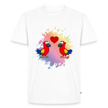 Papagai Comic Couple Love - T-shirt Premium bio Homme - blanc - Devant - Nico (187cm)