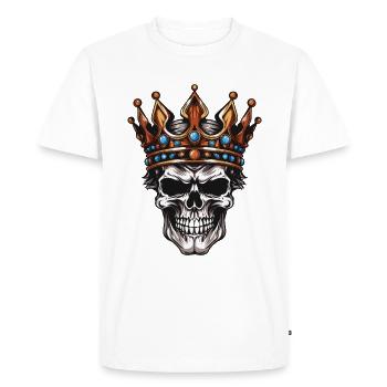 Couronne du Roi Crâne - T-shirt Premium bio Homme - blanc - Devant - Nico (187cm)