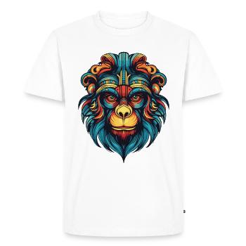 Monkey Portrait - Men's Premium Organic T-Shirt - white - Front - Nico (187cm)