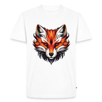 Portrait de renard - T-shirt Premium bio Homme - blanc - Devant - Nico (187cm)