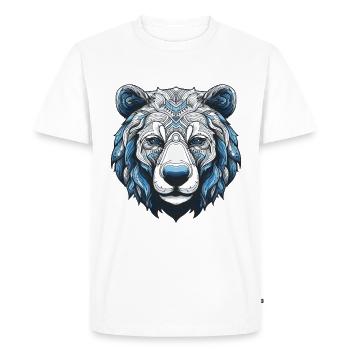Portrait d’ours polaire Ours polaire - T-shirt Premium bio Homme - blanc - Devant - Nico (187cm)