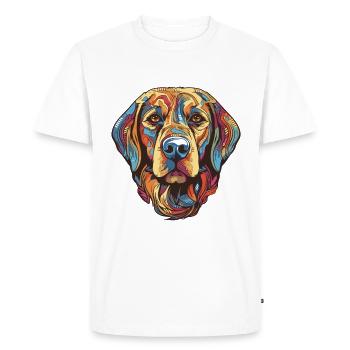 Labrador Dog Portrait - Men's Premium Organic T-Shirt - white - Front - Nico (187cm)