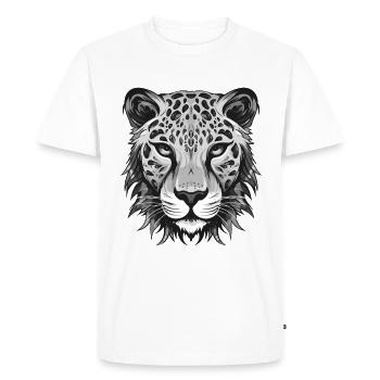 Cheetah Portrait Animal - Men's Premium Organic T-Shirt - white - Front - Nico (187cm)