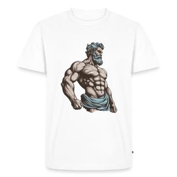 Muscles Workout Gym Bodybuilder - T-shirt Premium bio Homme - blanc - Devant - Nico (187cm)