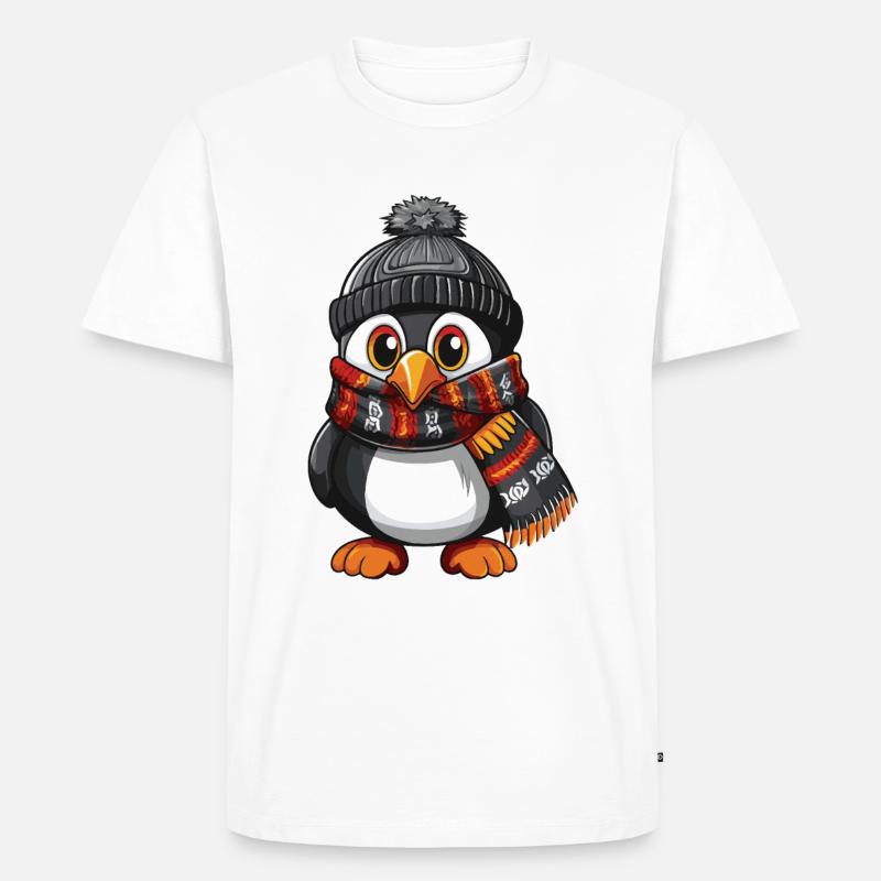 Pinguin Niedlich Winter Comic - Männer Premium Bio T-Shirt - Weiß