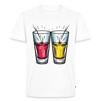 Tequila Glass Cheers Party - Men's Premium Organic T-Shirt - white - Front - Nico (187cm)