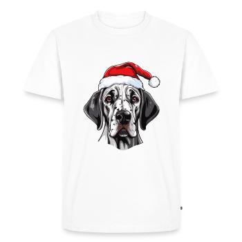 Dogue Allemand Chien Noël Drôle Noël - T-shirt Premium bio Homme - blanc - Devant - Nico (187cm)