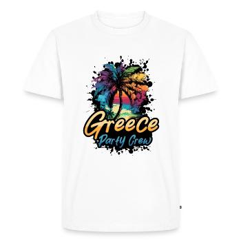 Greece Party Crew Holidays - Men's Premium Organic T-Shirt - white - Front - Nico (187cm)