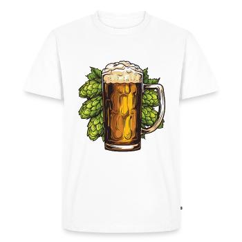 Beer glass, hops, malt, beer - Men's Premium Organic T-Shirt - white - Front - Nico (187cm)