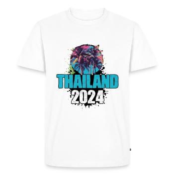 L’équipe de la tournée de voyage en Thaïlande 2024 - T-shirt Premium bio Homme - blanc - Devant - Nico (187cm)