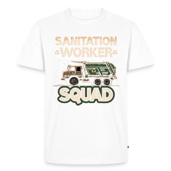 Chauffeur de camion à ordures pour les travailleurs de l’assainissement - T-shirt Premium bio Homme - blanc - Devant - Nico (187cm)