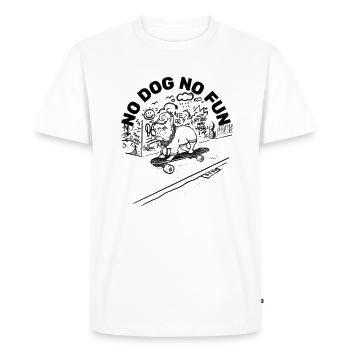 Chien avec skateboard - T-shirt Premium bio Homme - blanc - Devant - Nico (187cm)