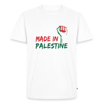 Made in Palestine - Men's Premium Organic T-Shirt - white - Front - Nico (187cm)
