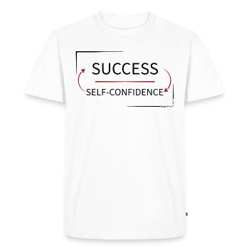 Success - Self Confidence - Männer Premium Bio T-Shirt - Weiß - Vorne - Nico (187cm)