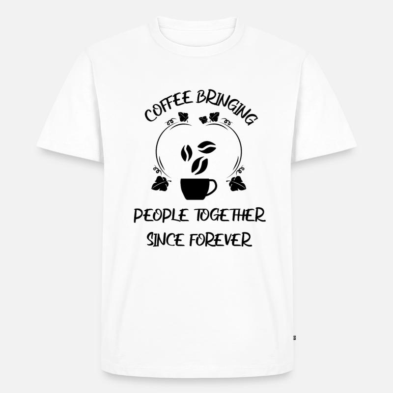 Kaffee Espresso Käffchen - Männer Premium Bio T-Shirt - Weiß