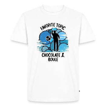 Boule Pétanque Boccia Boules Chocolat - T-shirt Premium bio Homme - blanc - Devant - Nico (187cm)