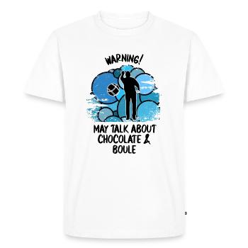 Boule Pétanque Boccia Boules Chocolat - T-shirt Premium bio Homme - blanc - Devant - Nico (187cm)